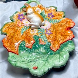 Fitz and Floyd Plate Easter Spring Bunnies